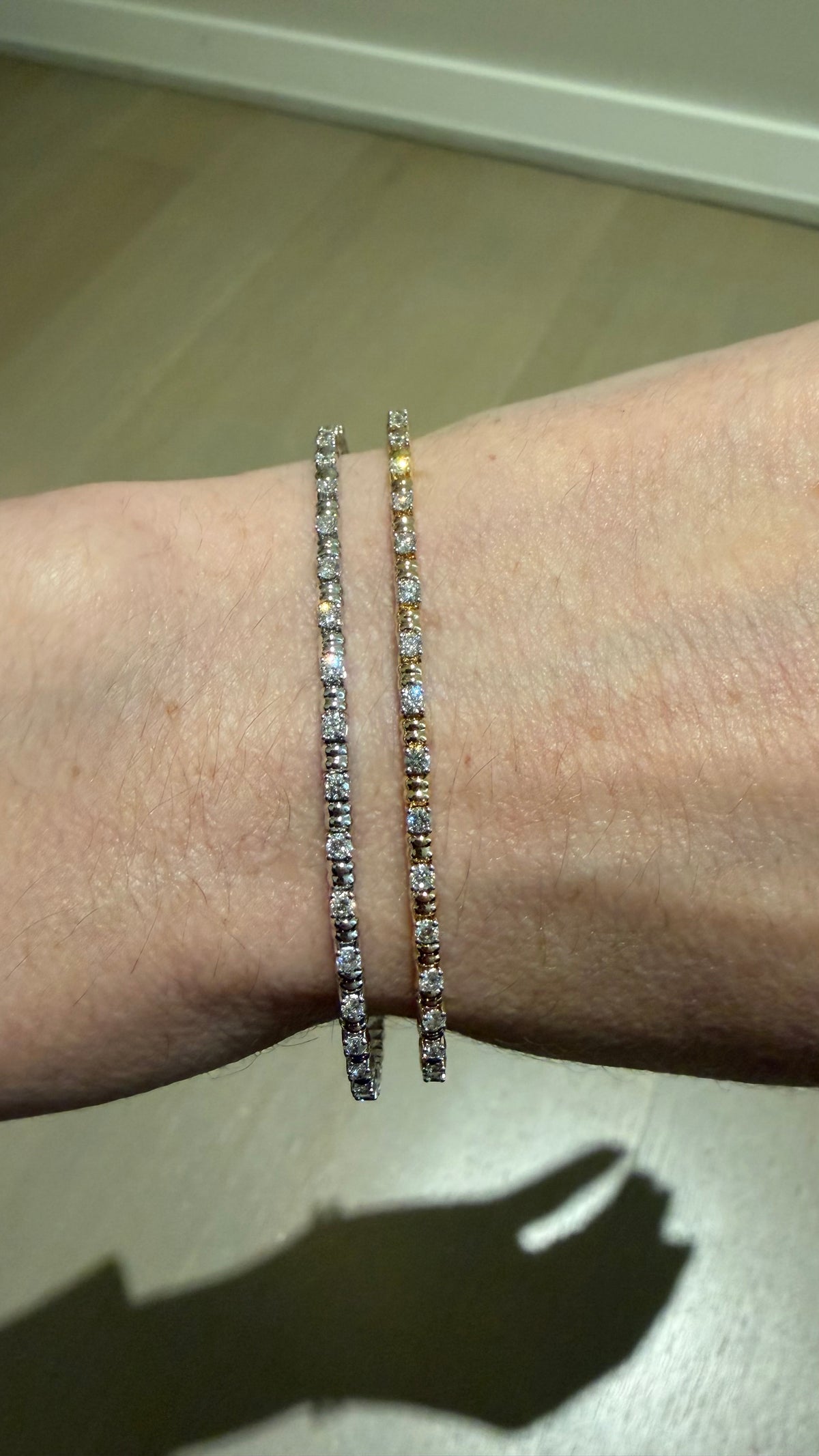 Diamond Gold Link Flex Bangle