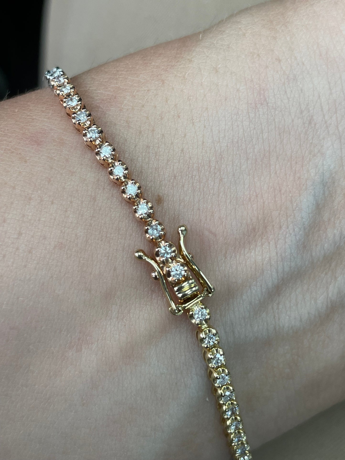 Dainty 1 Tri Color Diamond Dainty Tennis Bracelet