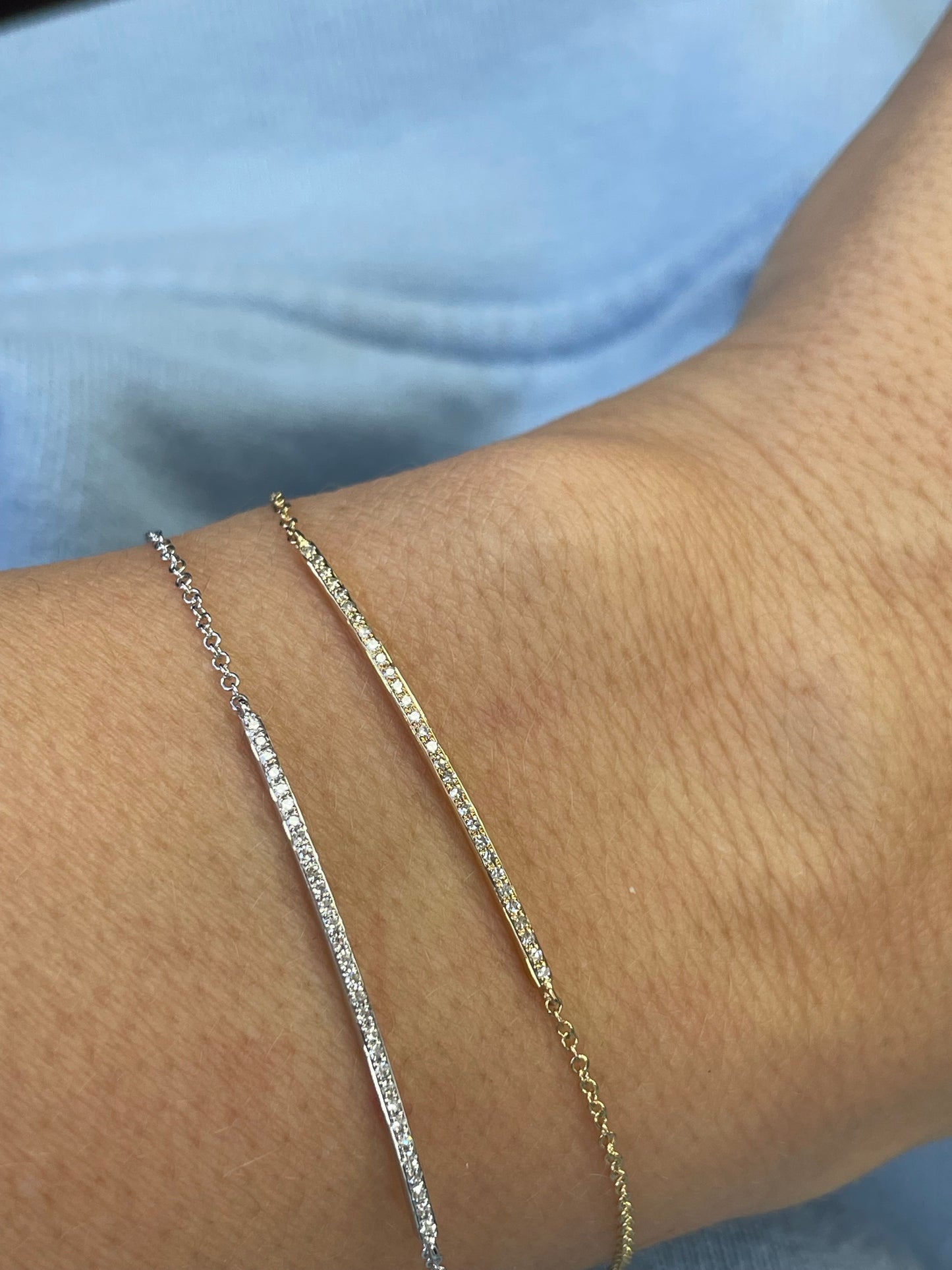 Adjustable Length Diamond Bar Bracelet