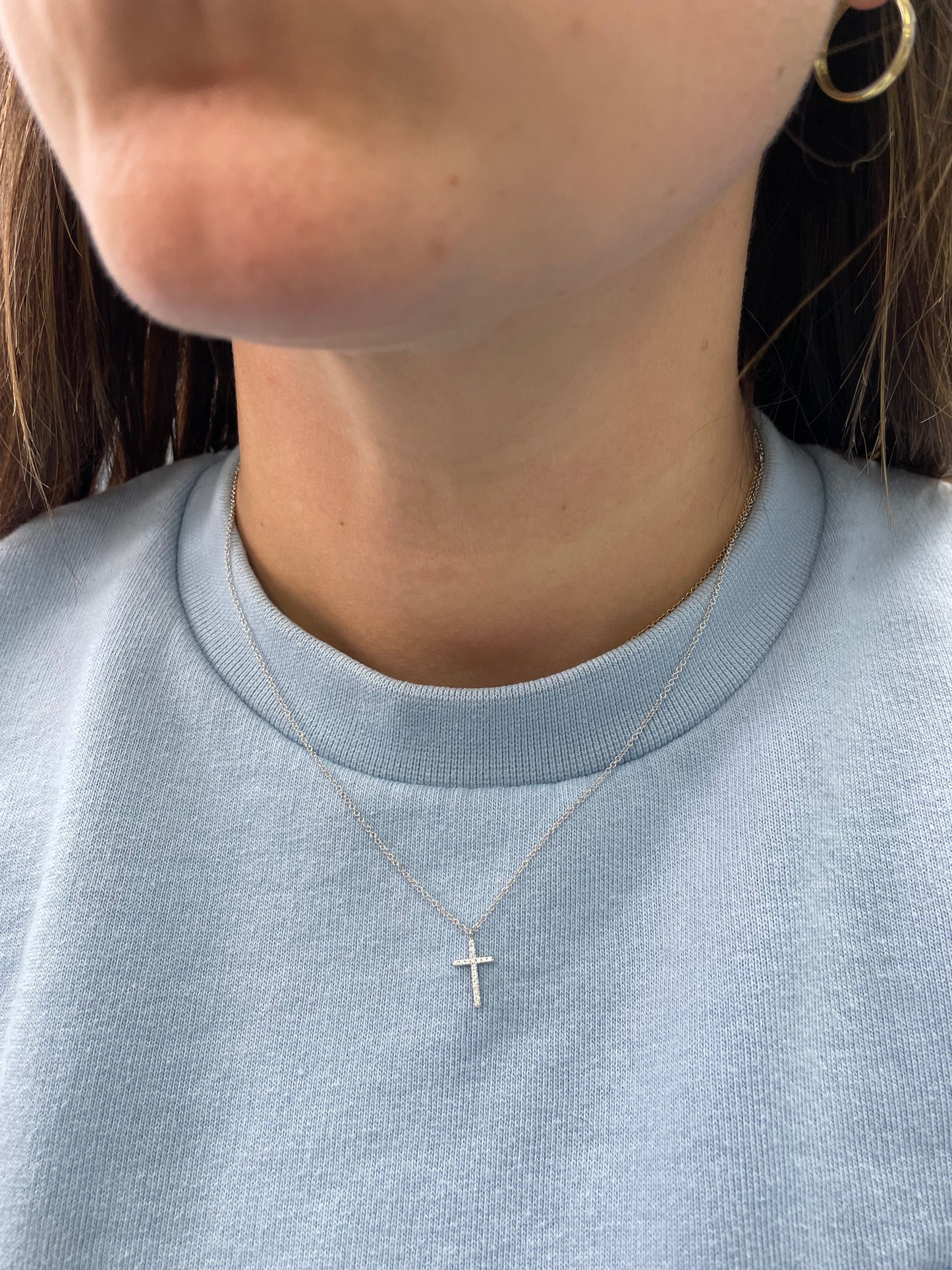 Itty Bitty Diamond Cross Pendant