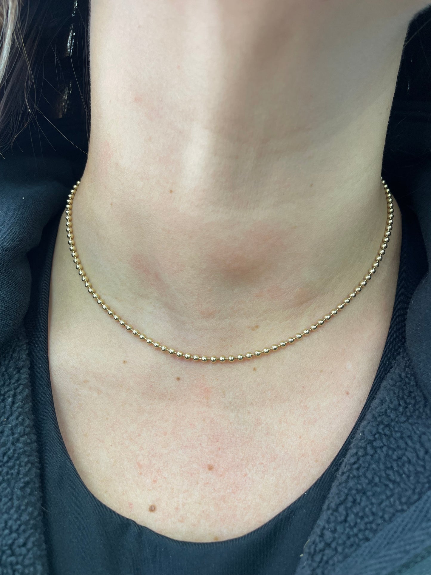 Solid Yellow Gold Ball Chain