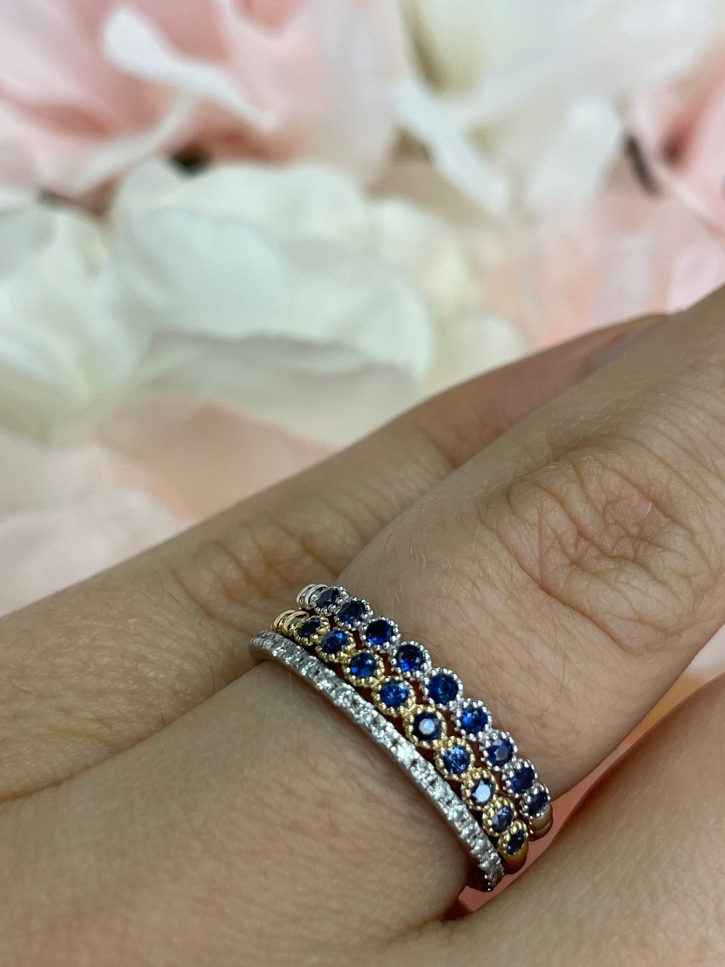 Dainty 2 Sapphire Band
