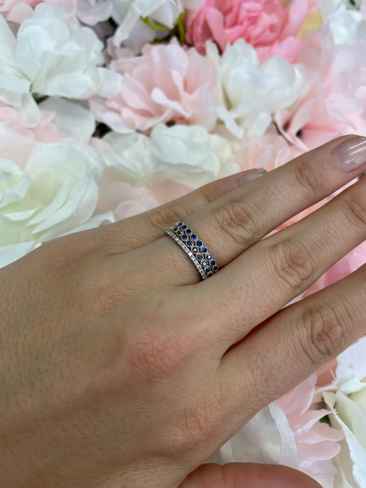Dainty 2 Sapphire Band