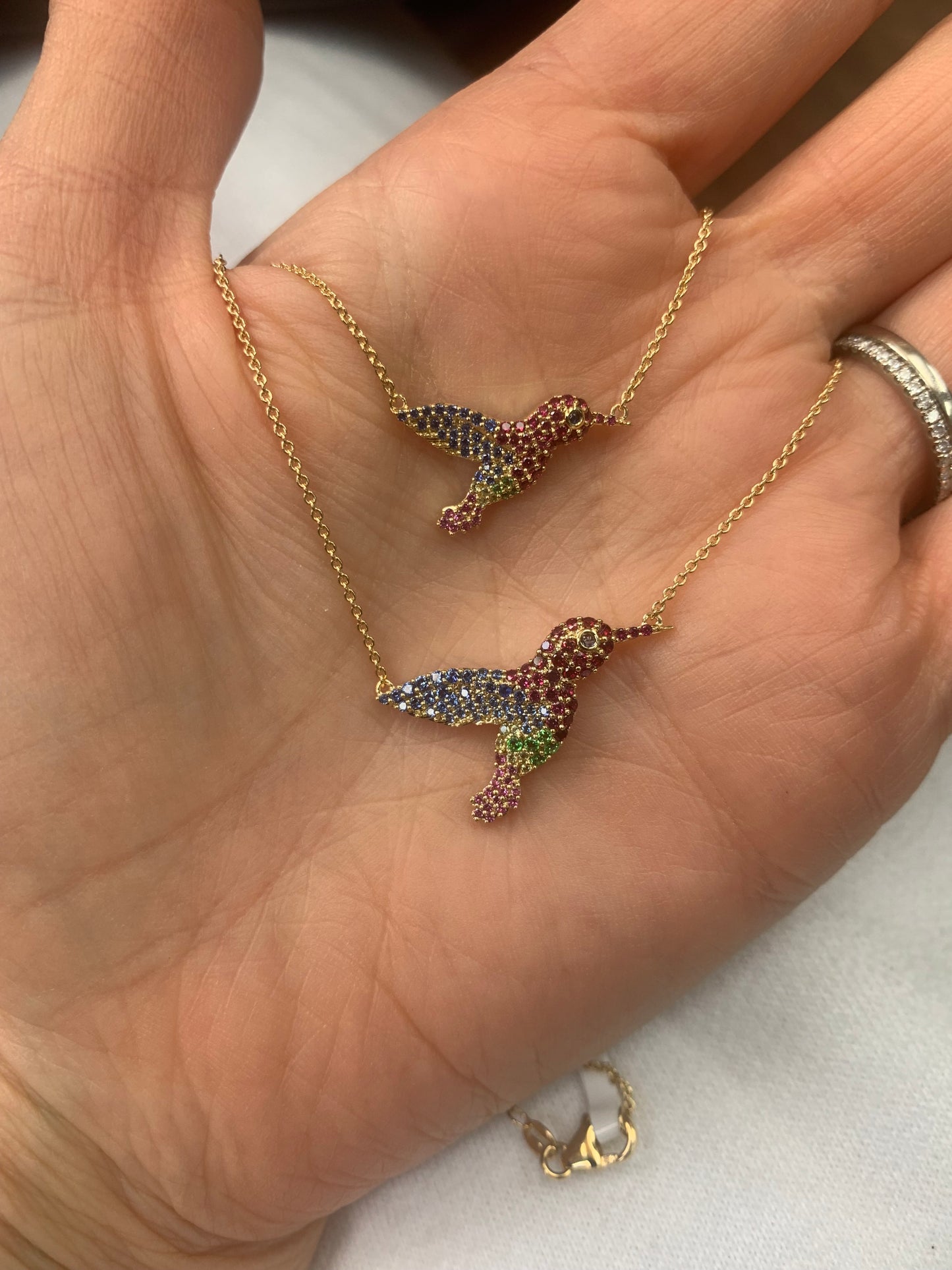 Large Multicolored Hummingbird Pendant