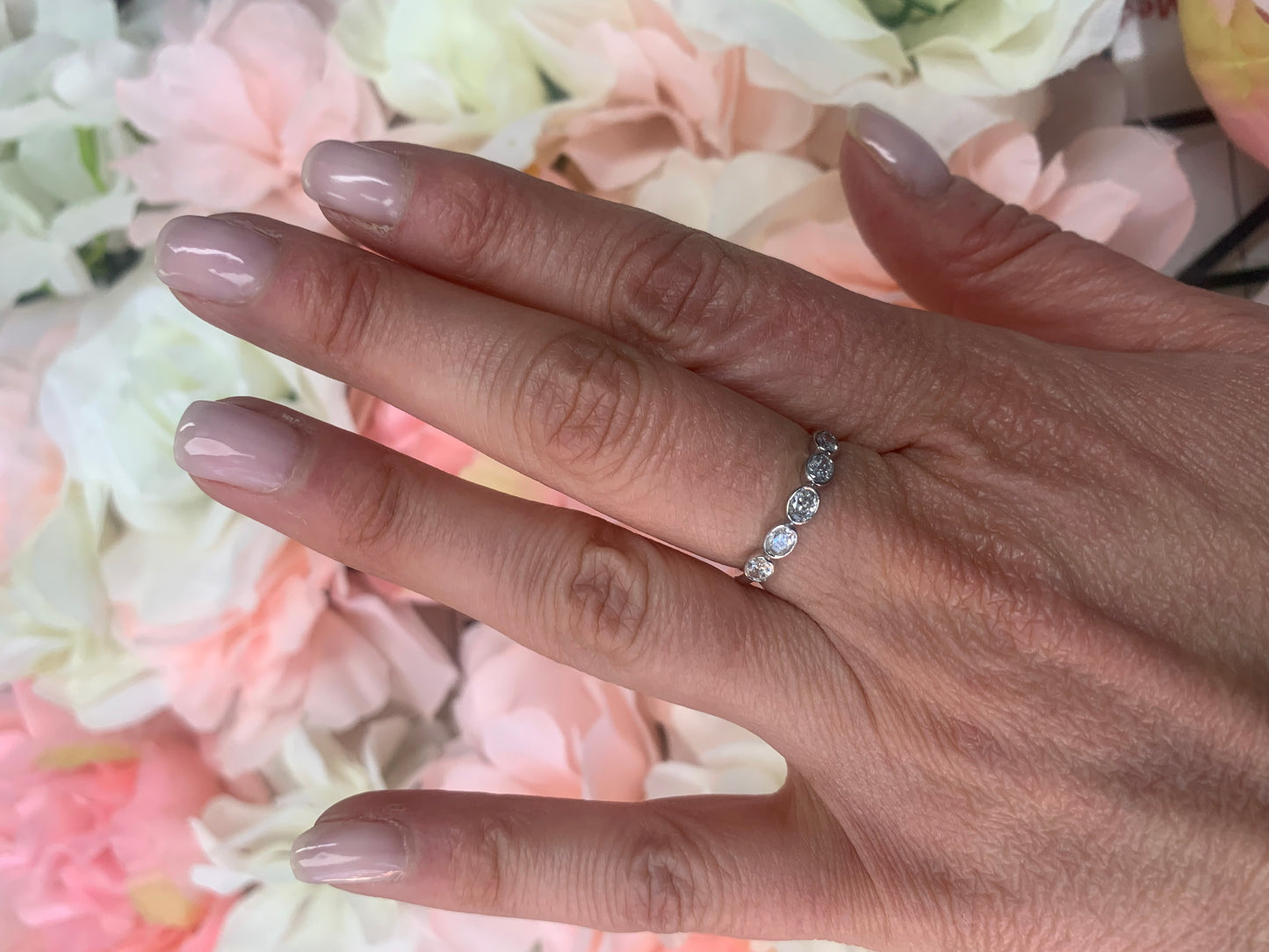 Half Way Bezel Set Diamond Band