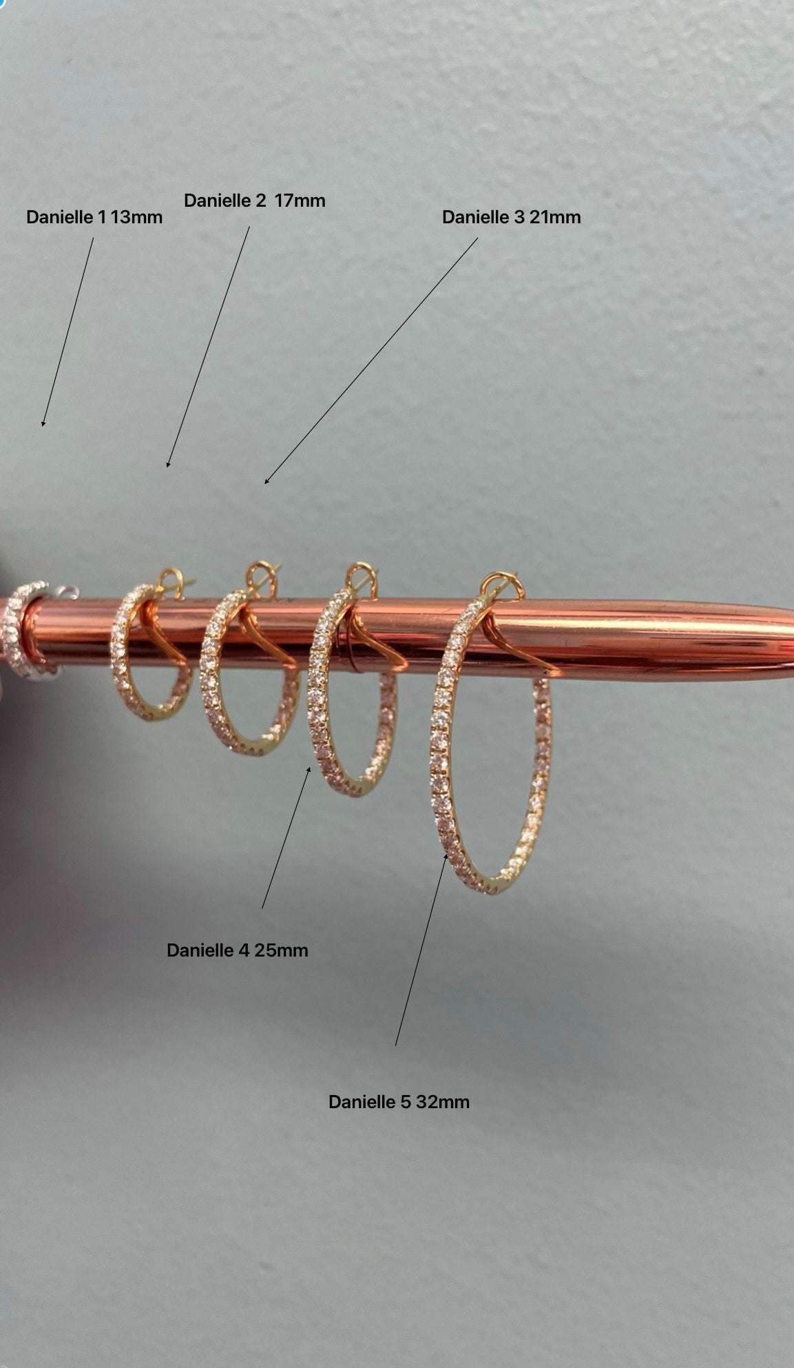 The Danielle Diamond Hoop Earrings Size 3-21mm