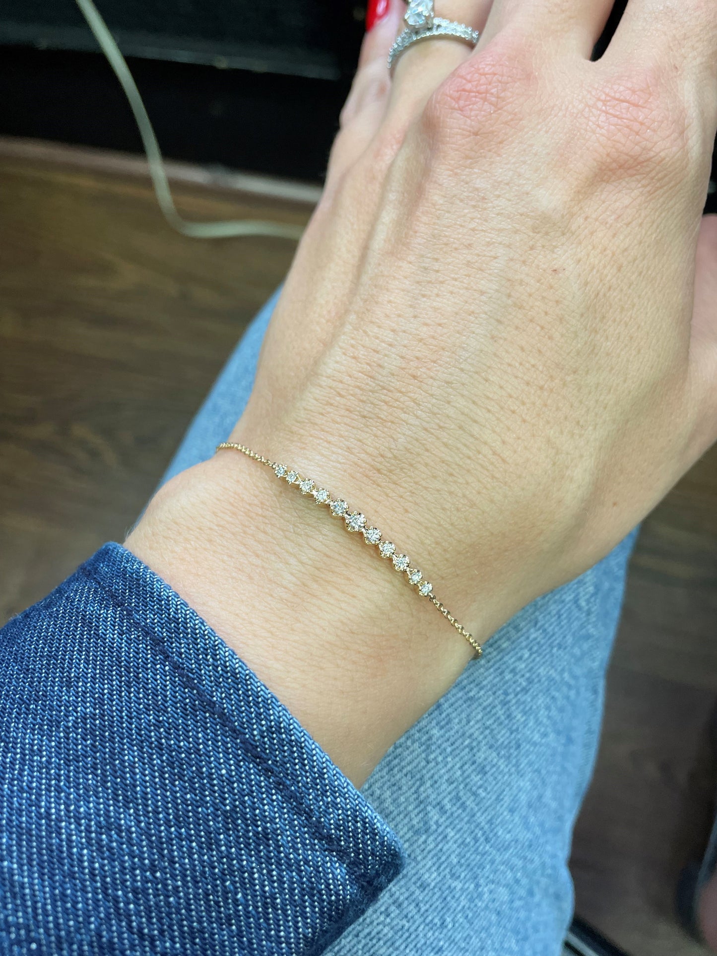 Graduated Diamond Link Bracelet - Three