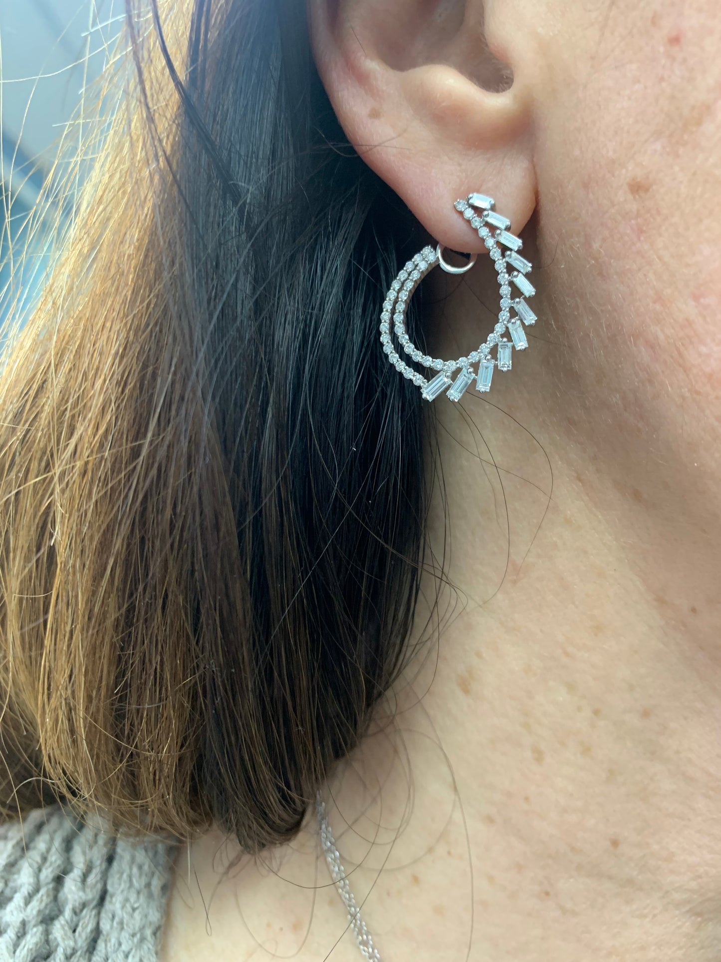 Curved Diamond Statement Earrings