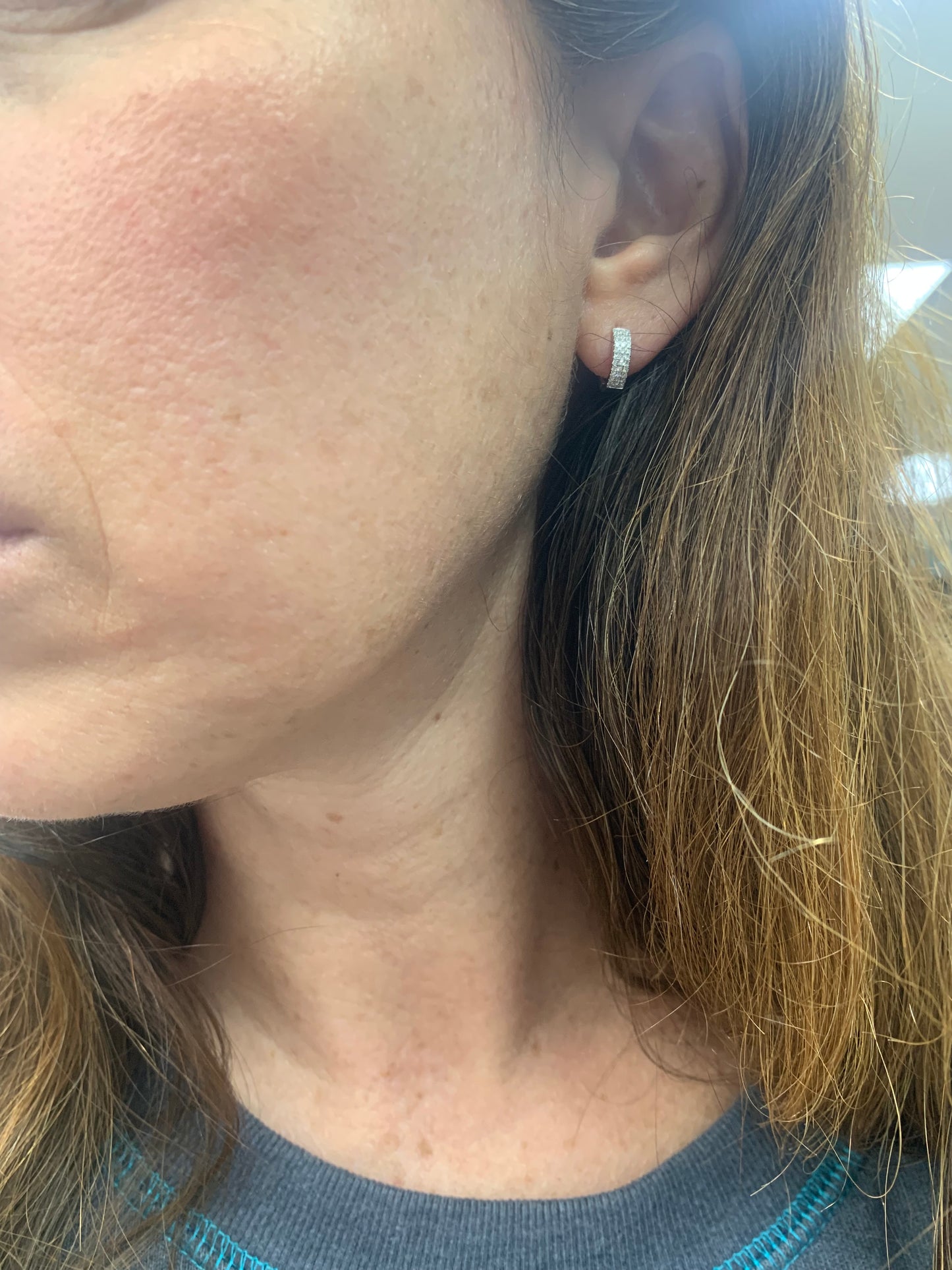 Petite Multi Row Diamond Huggie Earrings