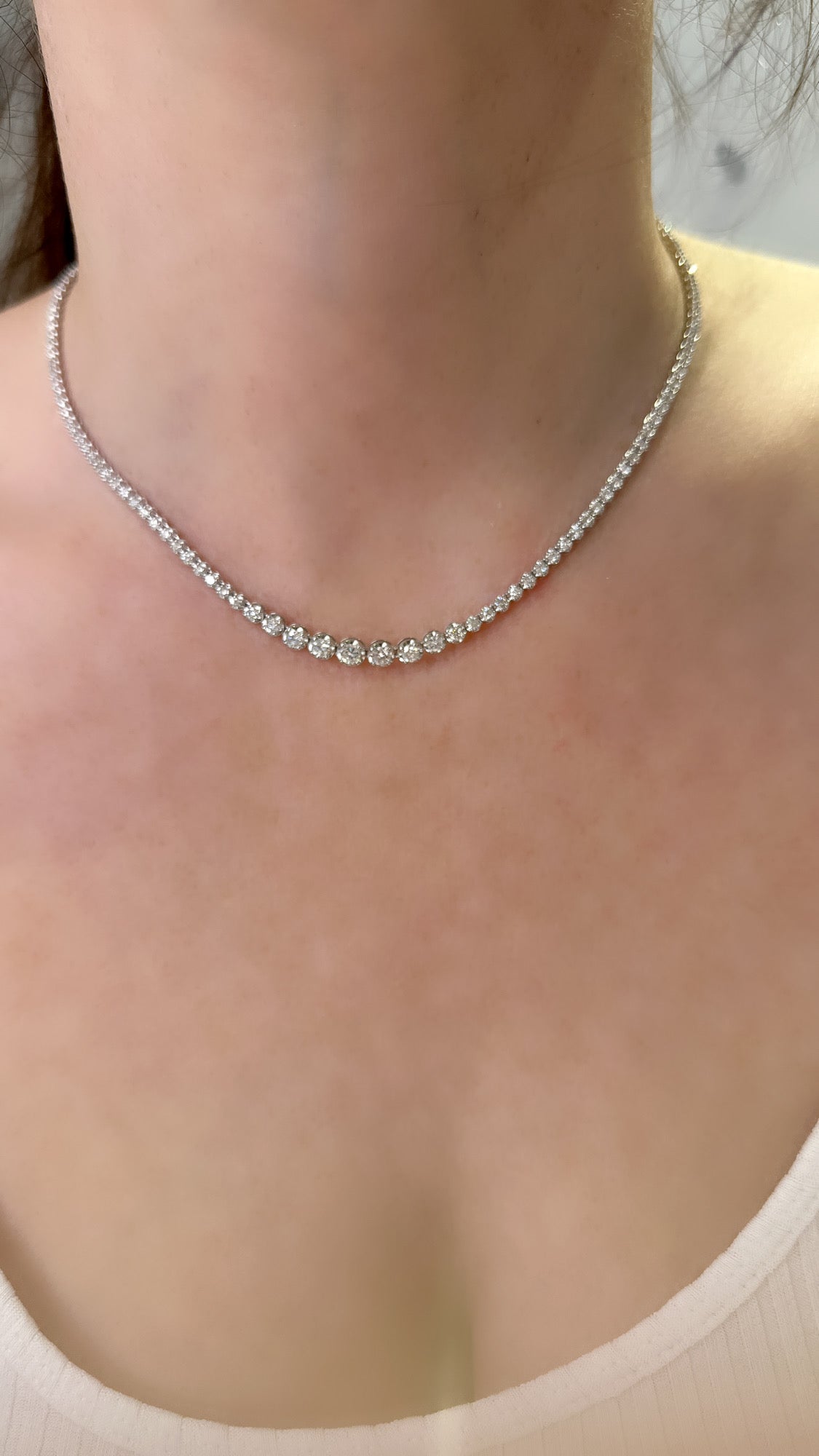 Dainty Four Diamond Riviera Necklace - Two