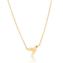 Load image into Gallery viewer, Small Gold Sapphire Hummingbird Pendant