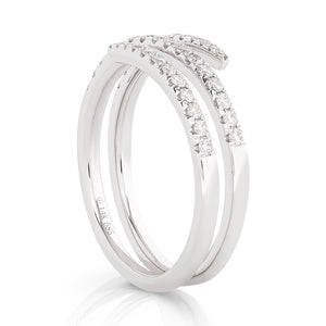 Petite Diamond Coil Ring - White