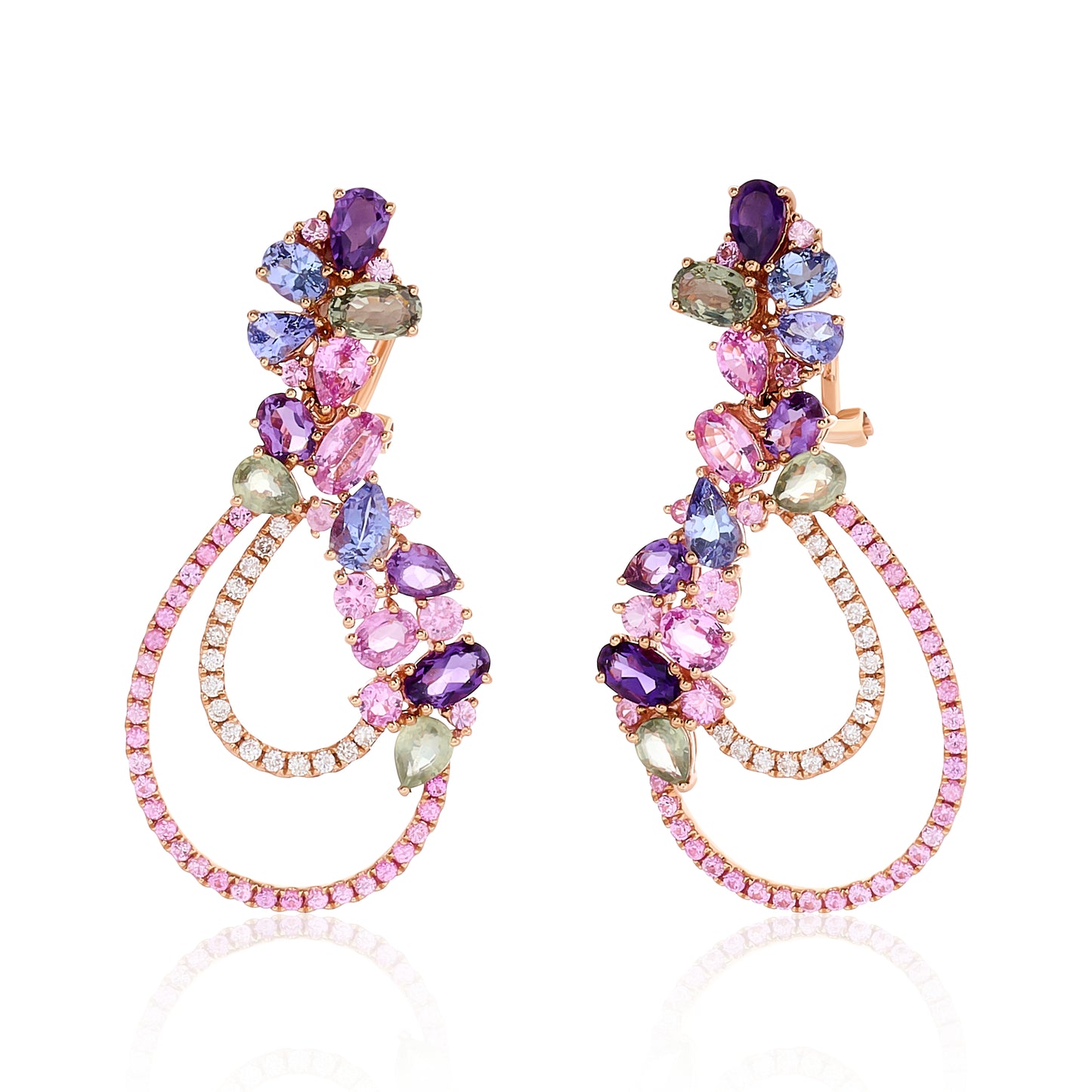 Rocky Mountain Multi Color and Diamond Drop Earrings