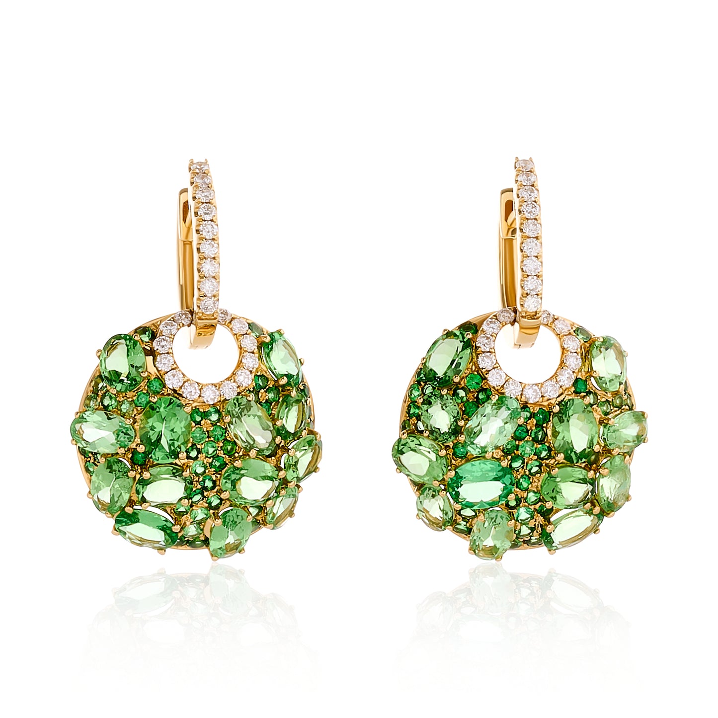 Rocky Mountain Tsavorite and Diamond Dangle Earrings
