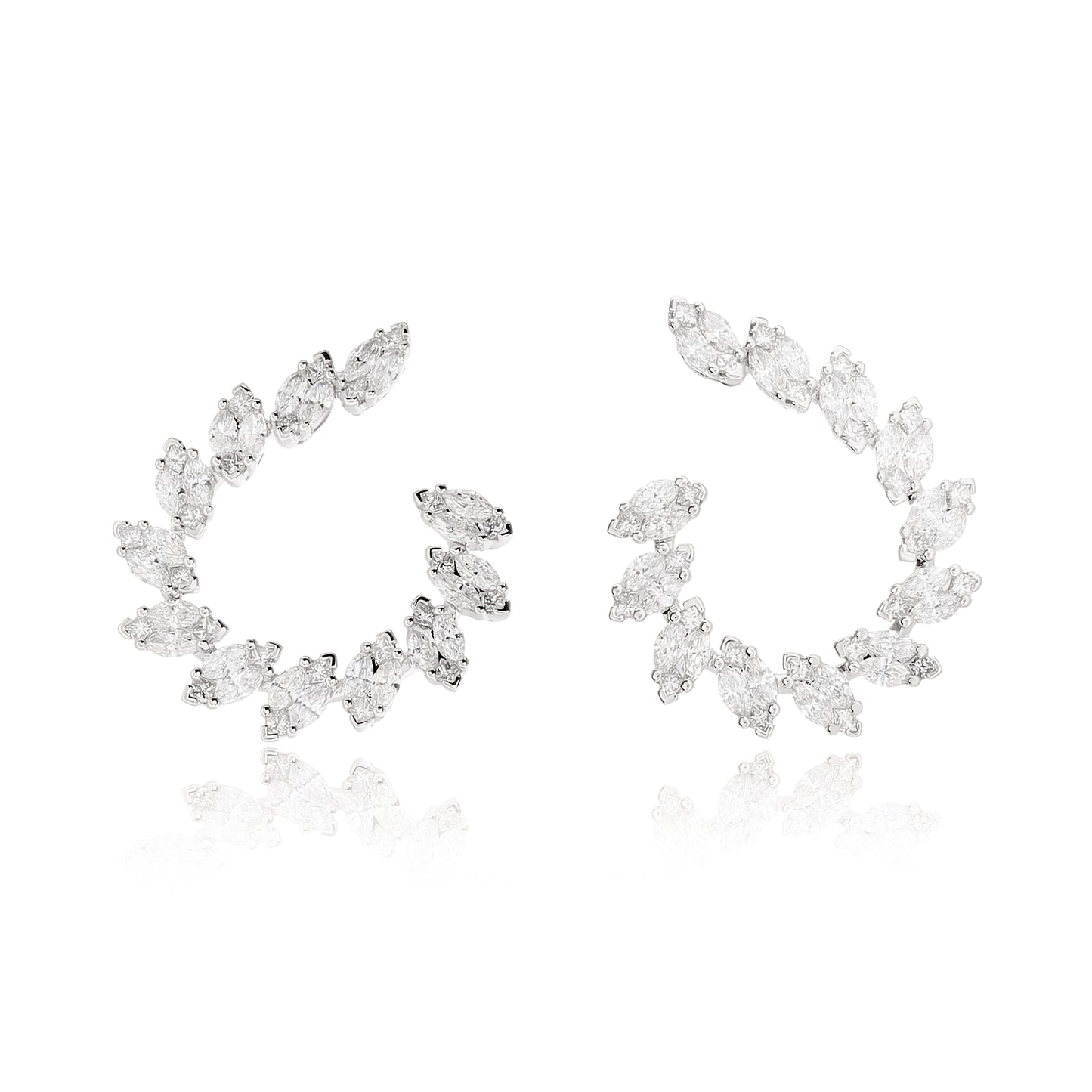 Curved Diamond Illusion Earrings