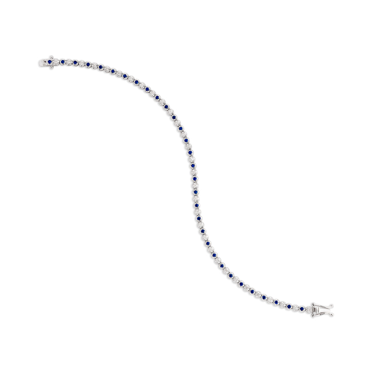 Dainty 1 Alternating Sapphire and Diamond Tennis Bracelet Nicole Rose