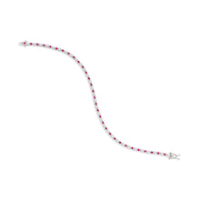 Load image into Gallery viewer, Dainty 1 Alternating Ruby and Diamond Tennis Bracelet