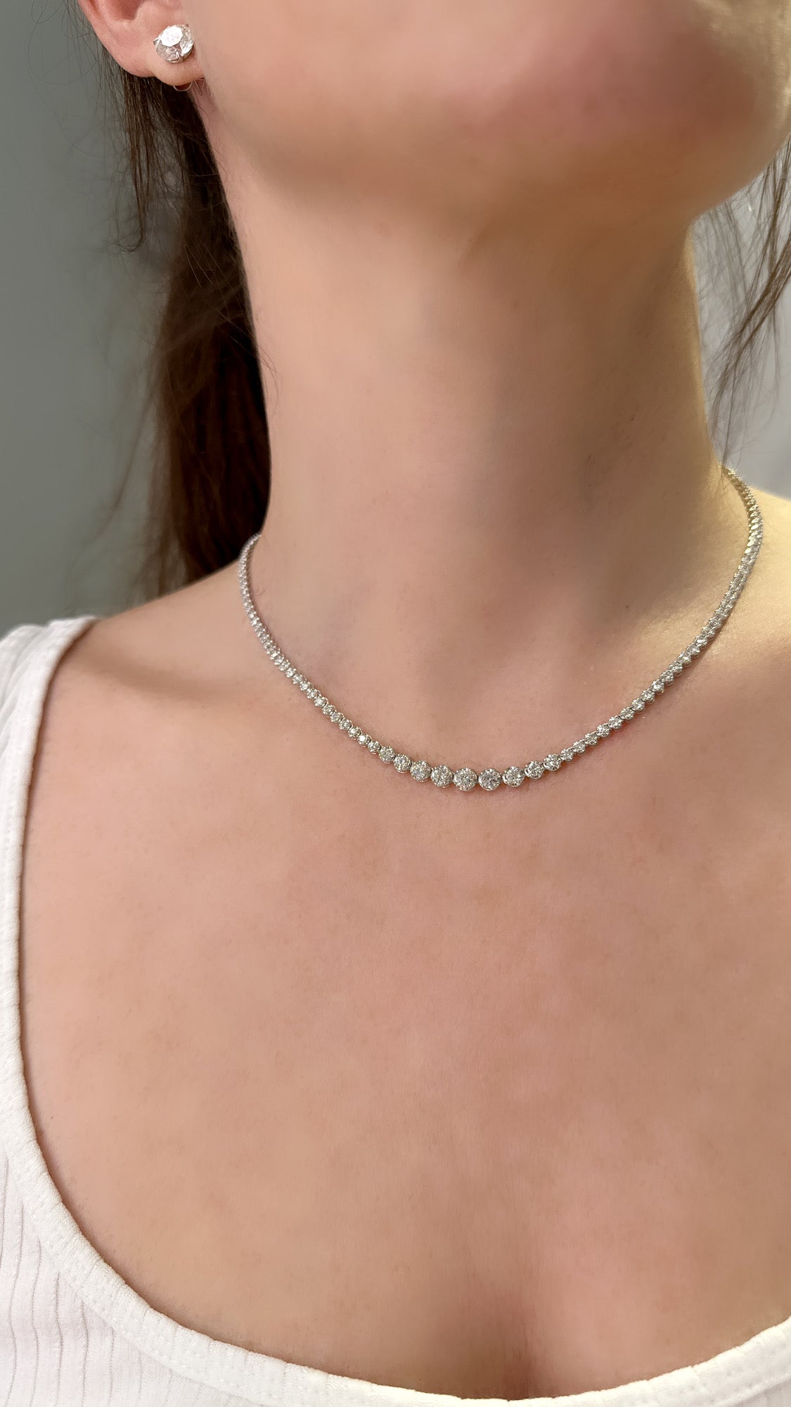 Dainty Four Diamond Riviera Necklace - Three
