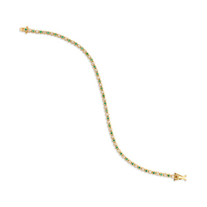 Dainty 1 Alternating Emerald and Diamond Tennis Bracelet