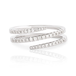Petite Diamond Coil Ring - White Two