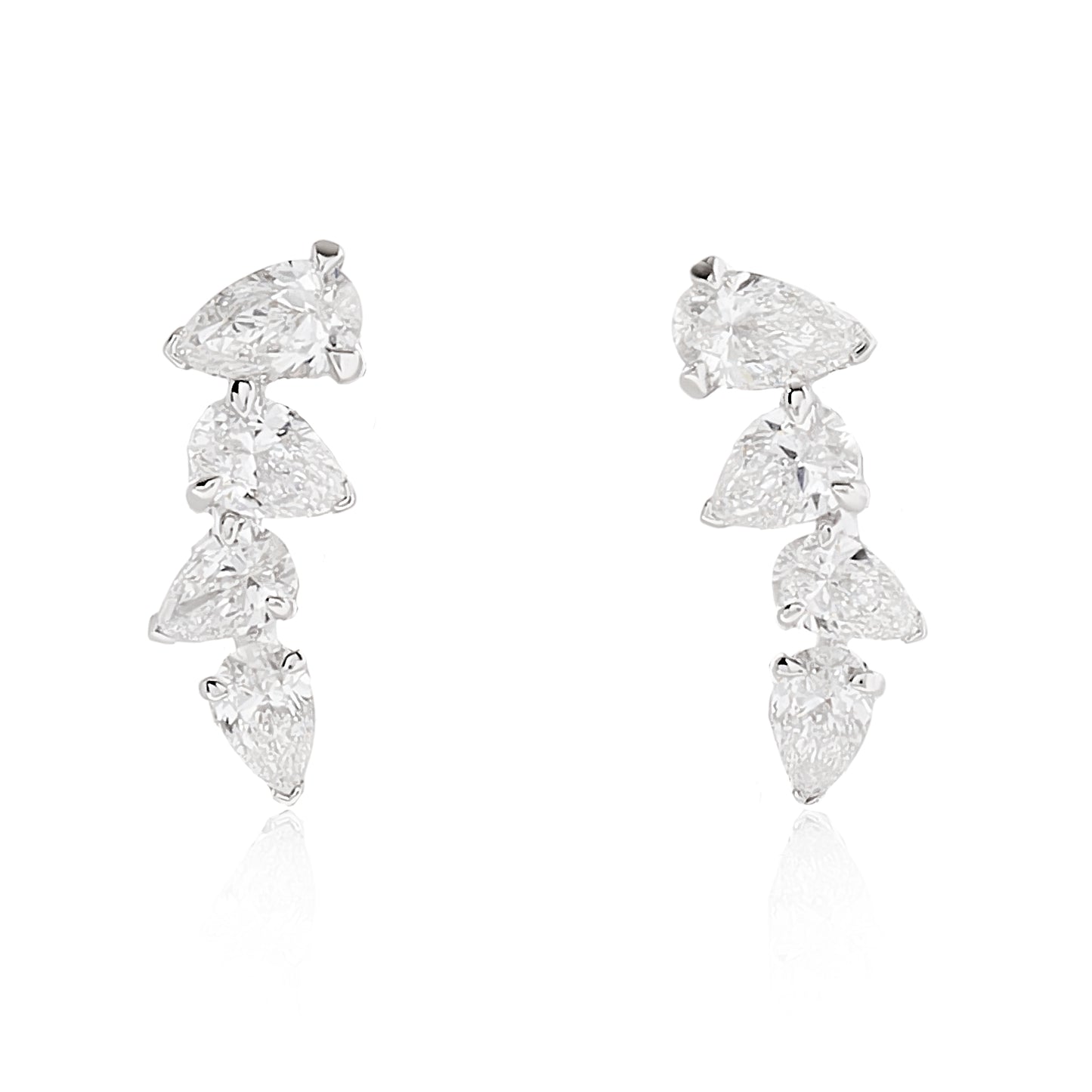 Pear Shape Diamond Ear Climbers