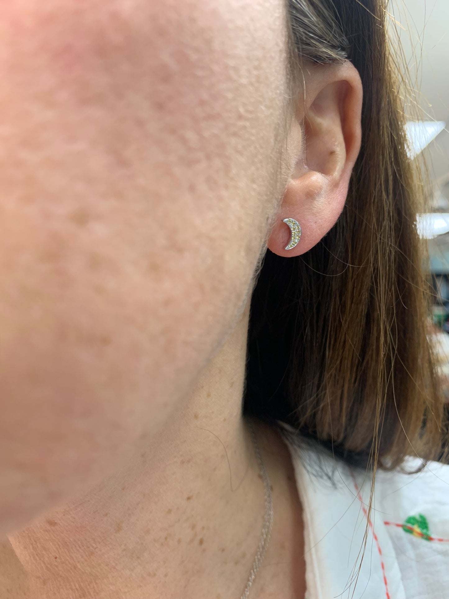 Yellow Sapphire Star and Moon Earrings