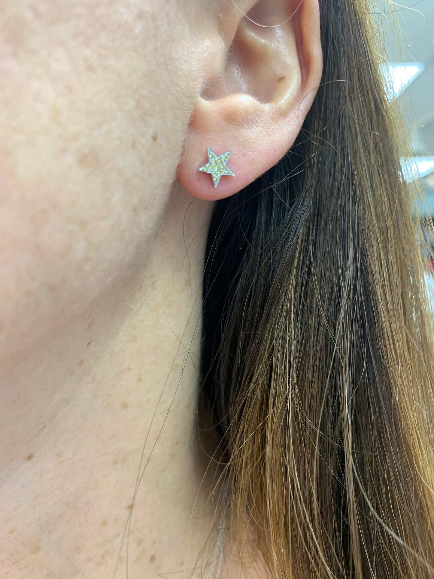 Yellow Sapphire Star and Moon Earrings