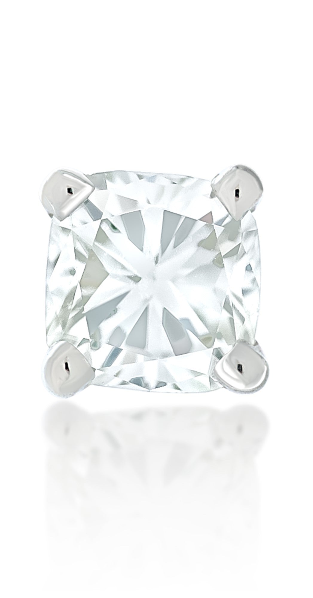 Single Cushion Cut Diamond Stud Earring