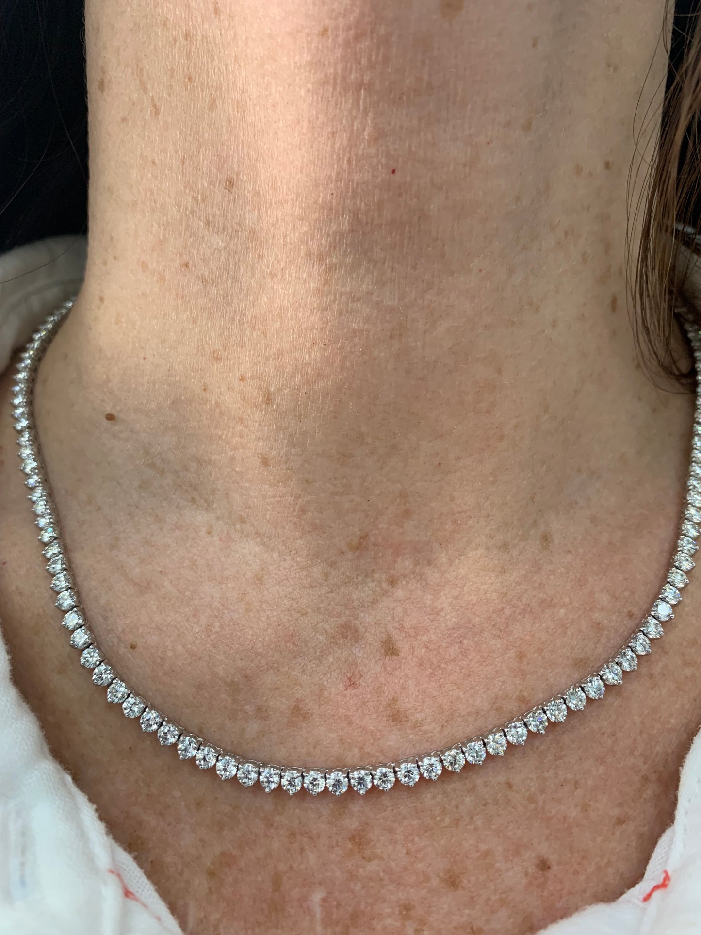 Lab Grown Straight Line Tennis Necklace-13