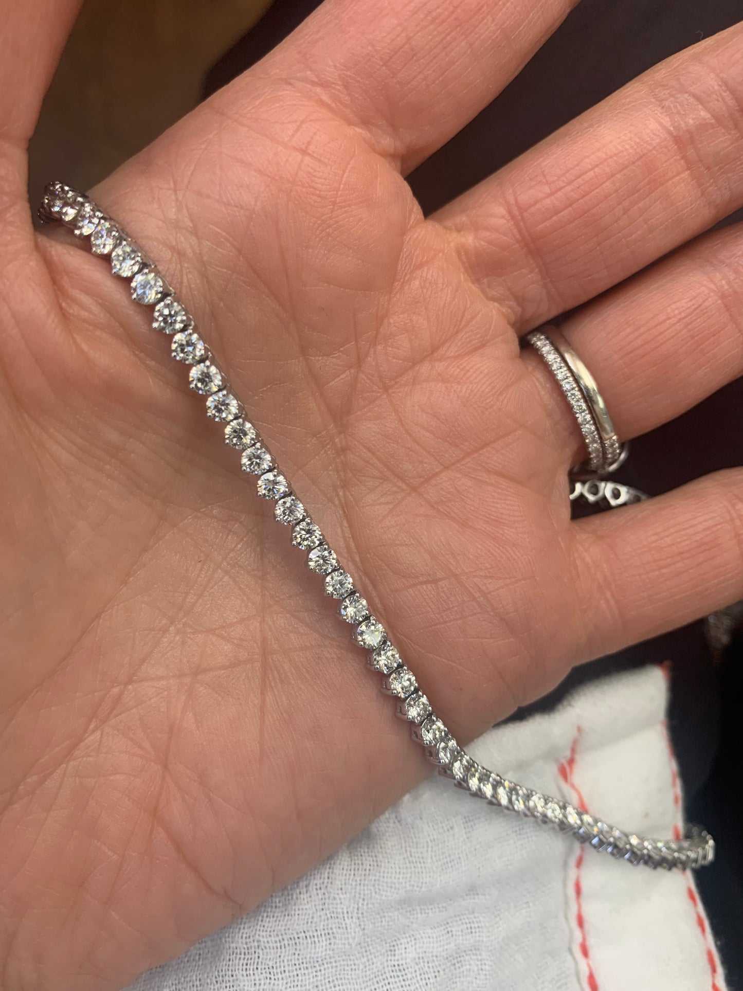 Lab Grown Straight Line Tennis Necklace-13