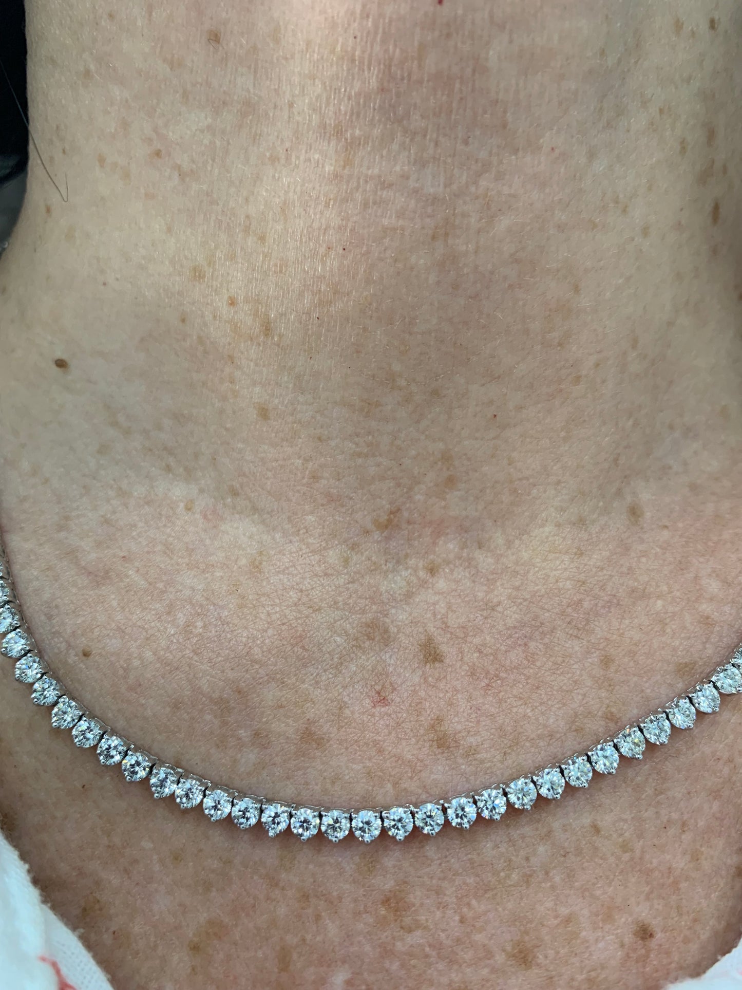 Lab Grown Straight Line Tennis Necklace-13