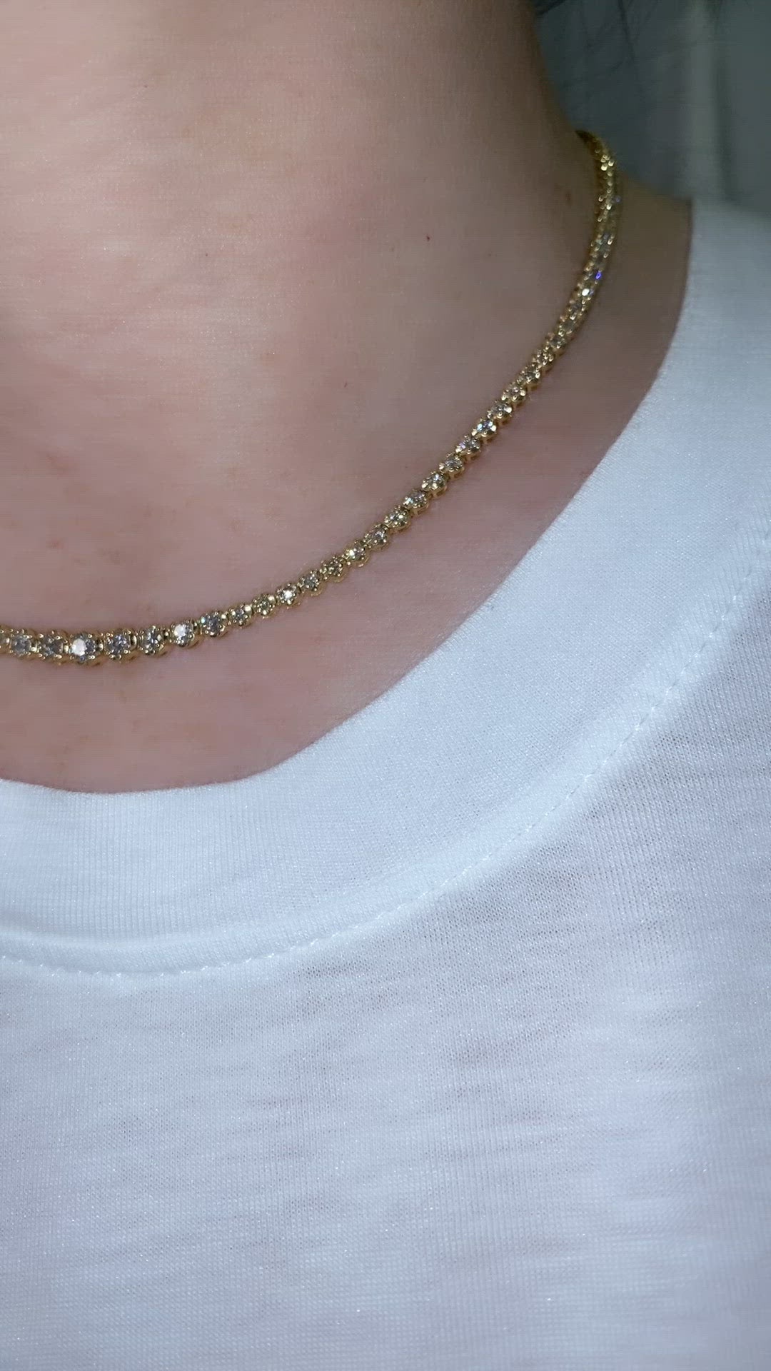 Dainty 3 Diamond Riviera Necklace - Video