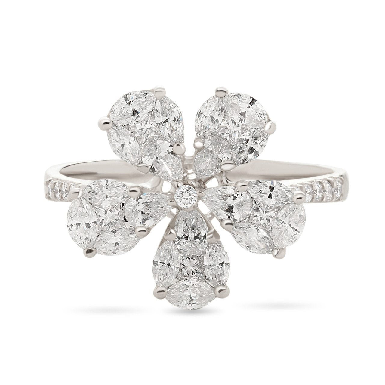 Diamond Flower Illusion Ring