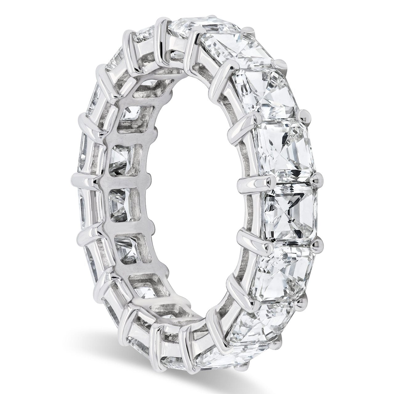Shared Prong Asscher Cut Diamond Band