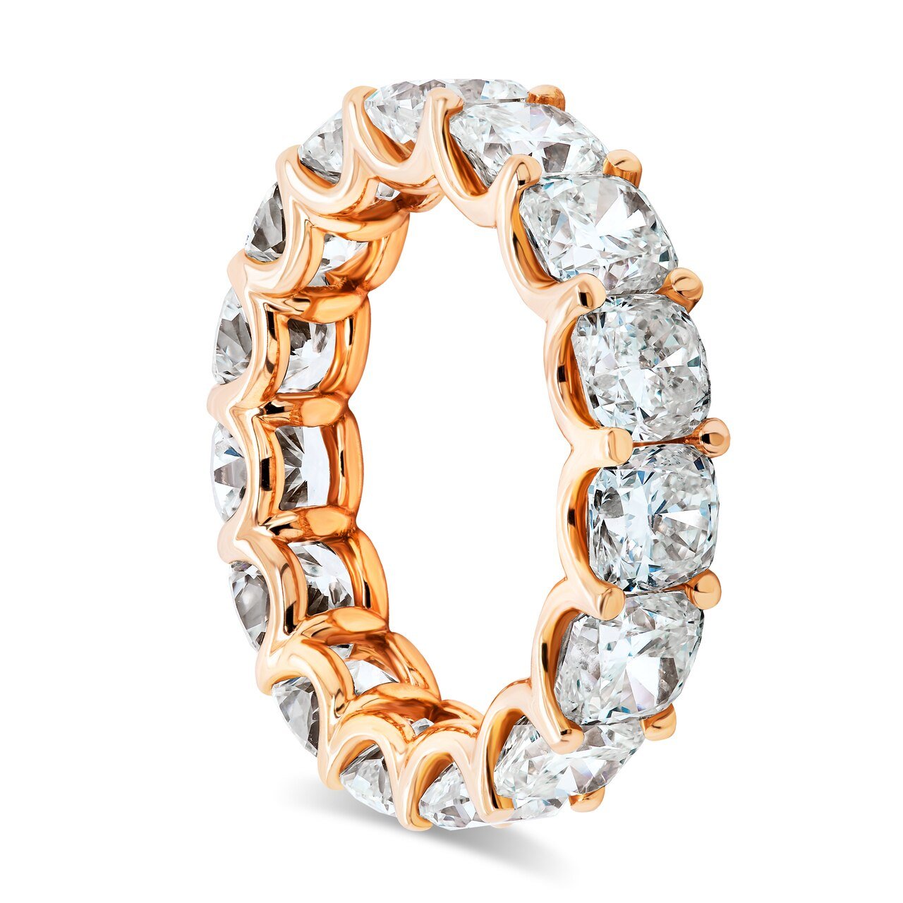 Rose Gold Cushion Cut Eternity Band