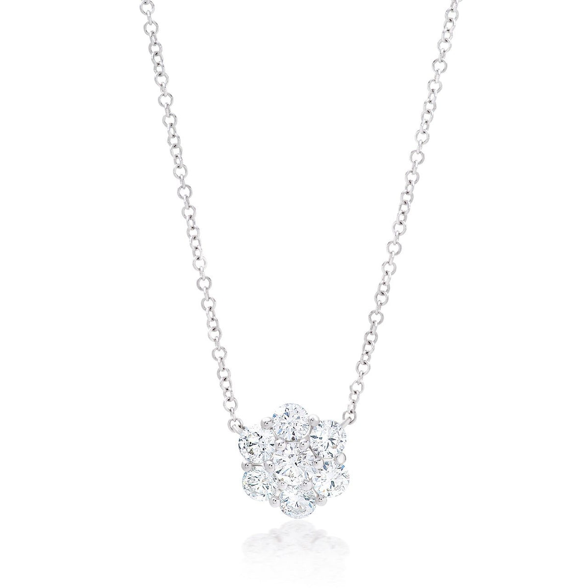 Petite Diamond Flower Pendant Nicole Rose Fine Jewelry
