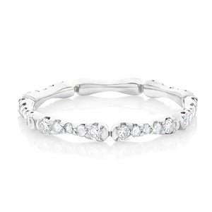 Rose Cut and Round Diamond Band - White two