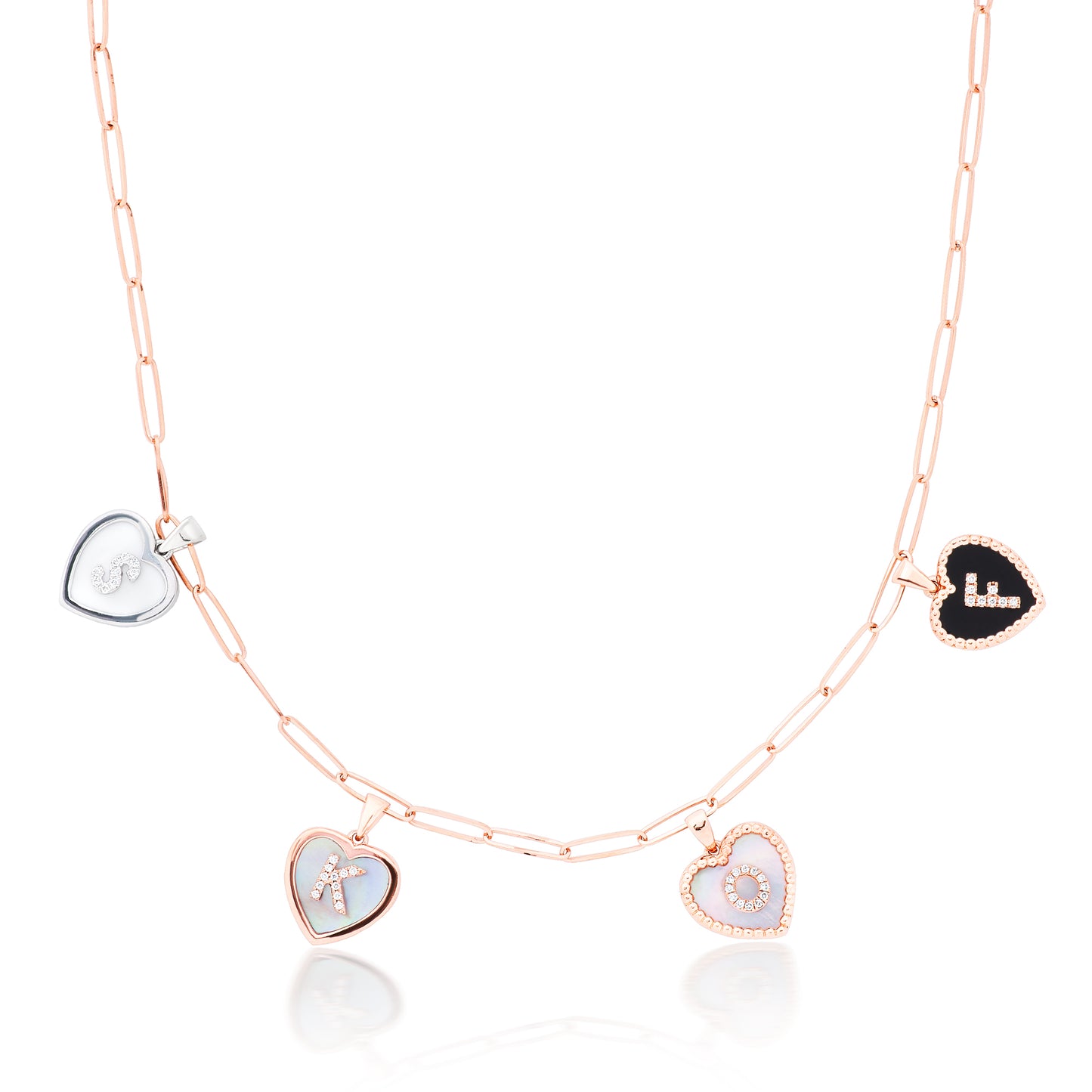 Initial Heart Charm Necklace