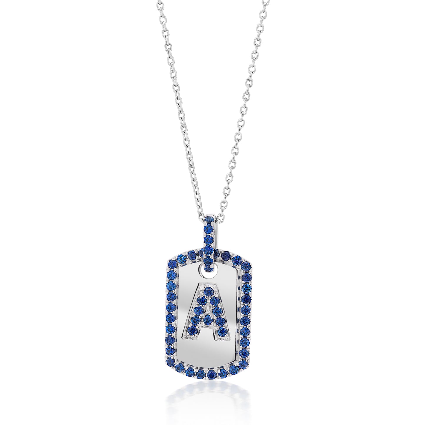 Small Initial Dog Tag Pendant