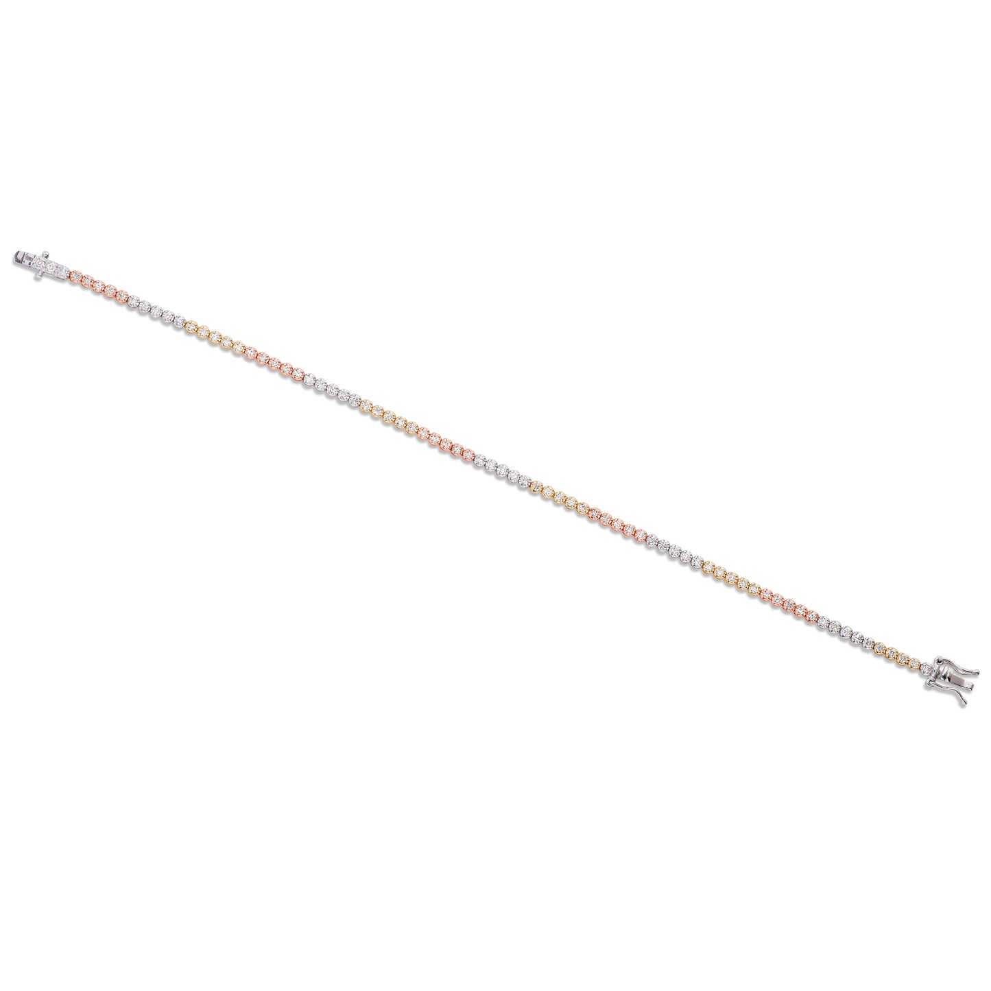 Dainty 1 Tri Color Diamond Dainty Tennis Bracelet