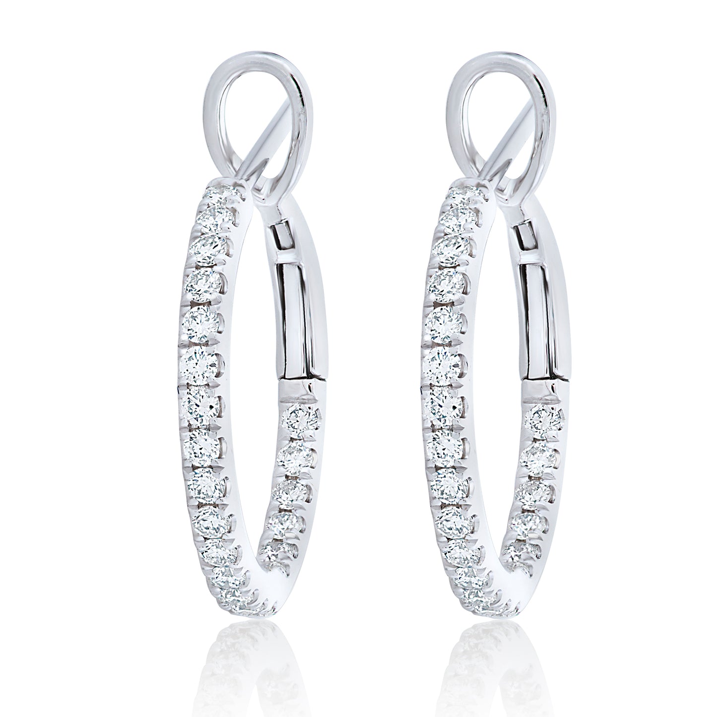 Medium Diamond Hoop Earrings