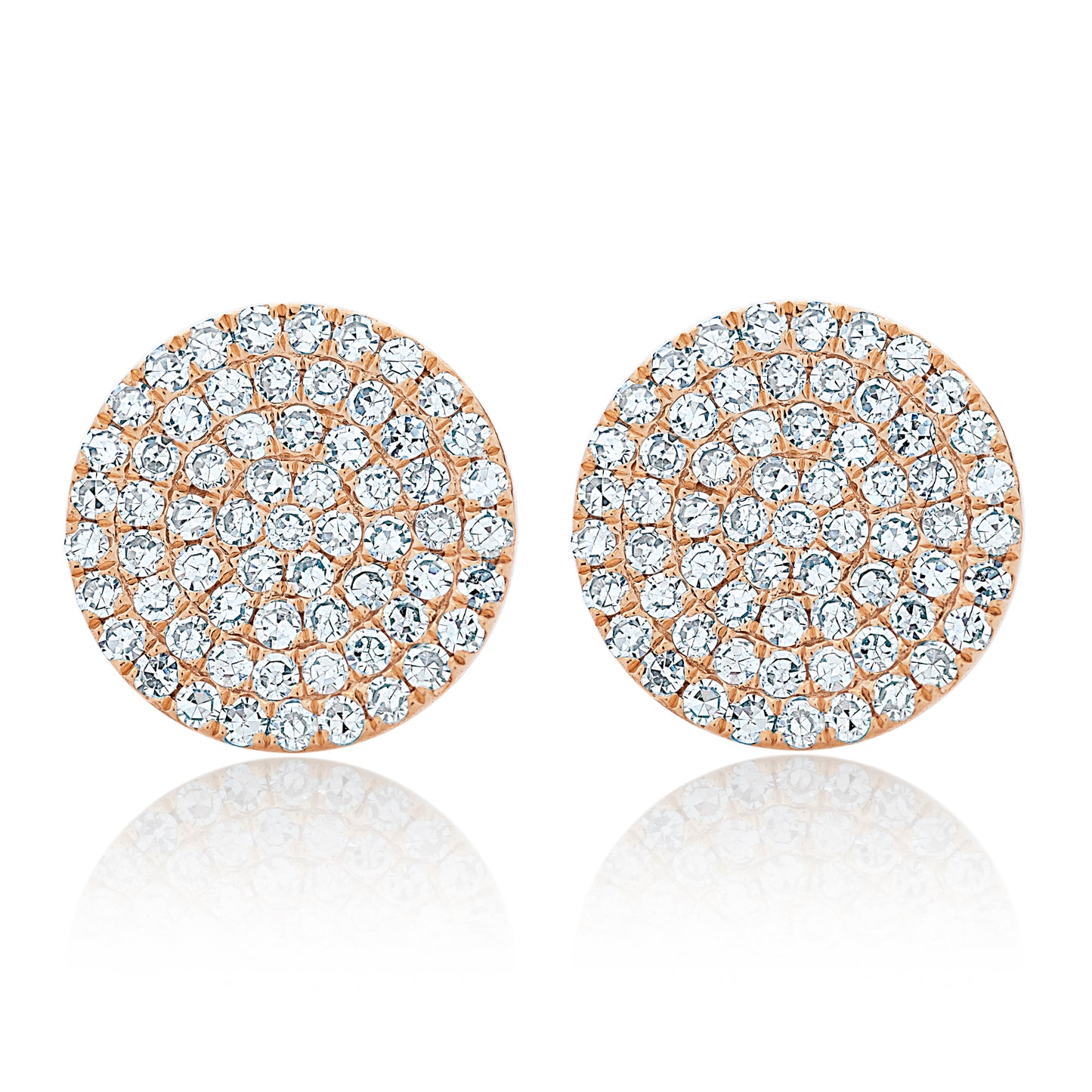 Large Pave Diamond Disc Earrings