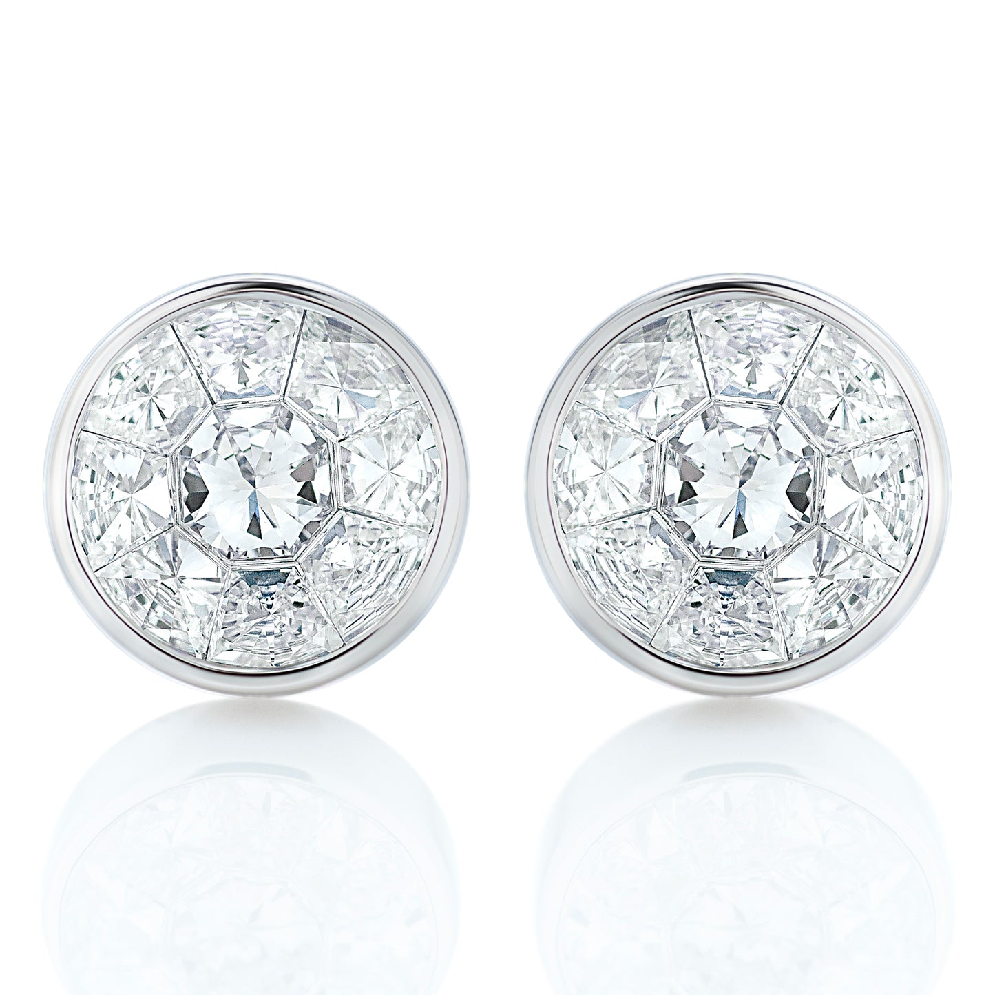 Bezel Set Illusion Diamond Studs