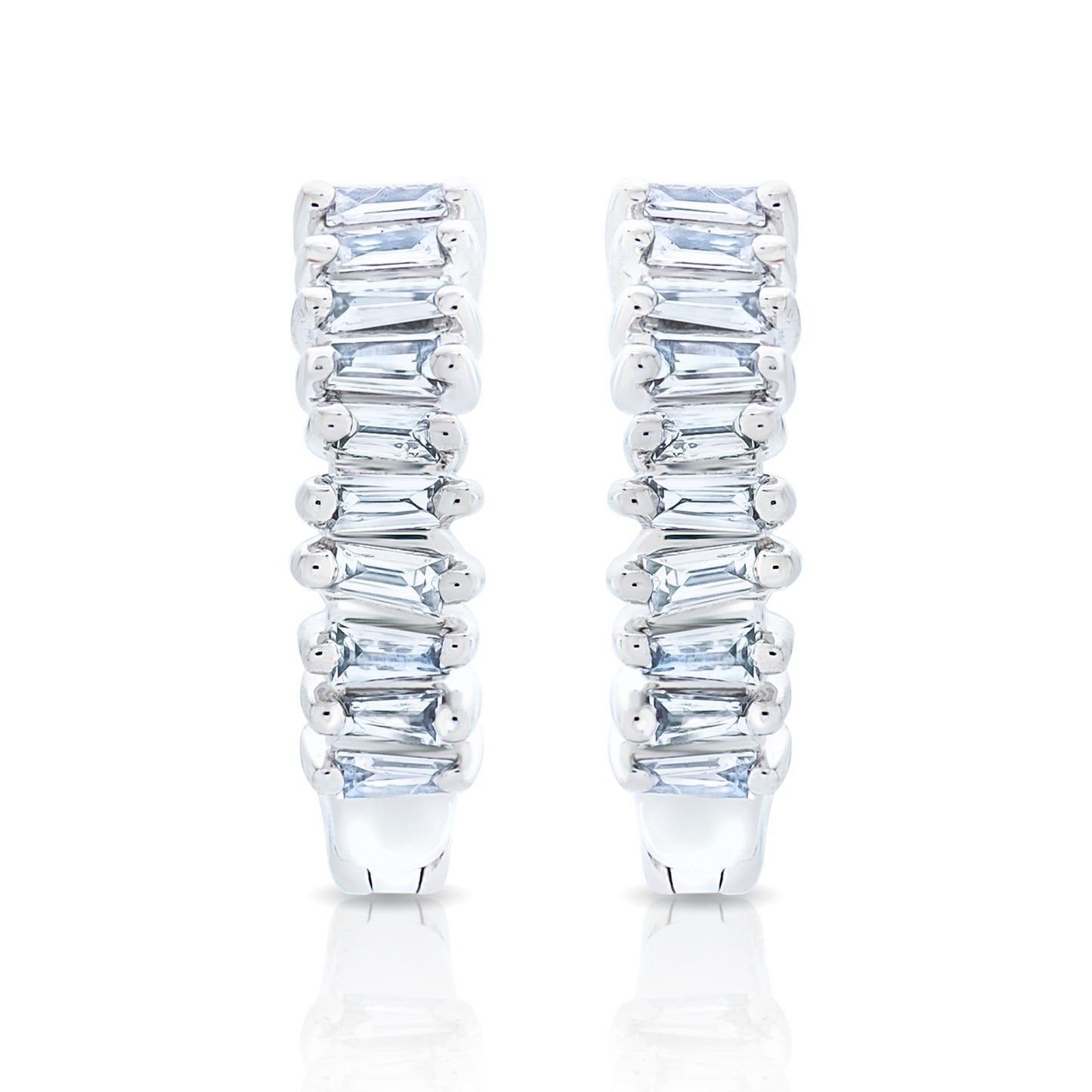 Petite Baguette Diamond Hoop Earrings