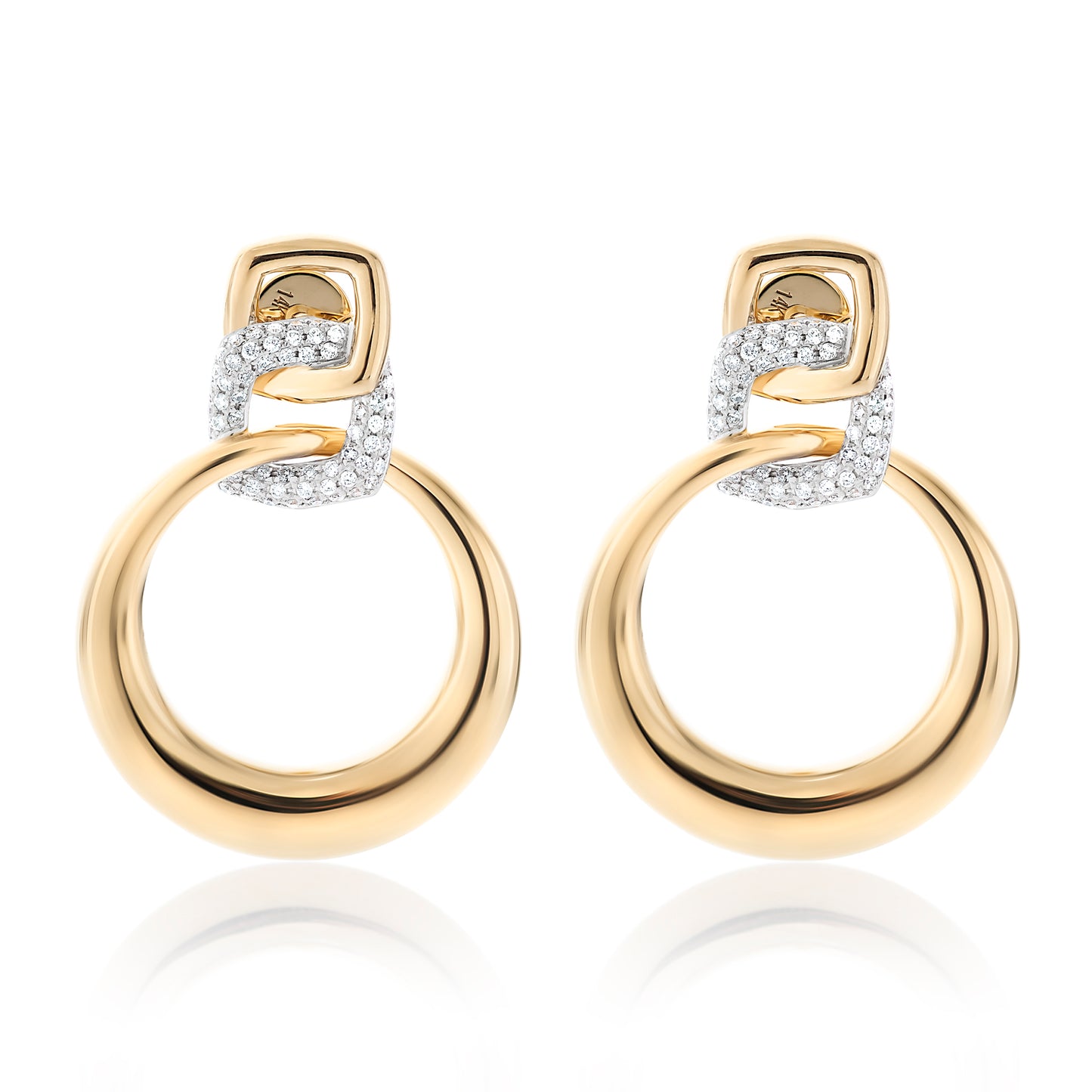 Diamond Circle Link Earrings