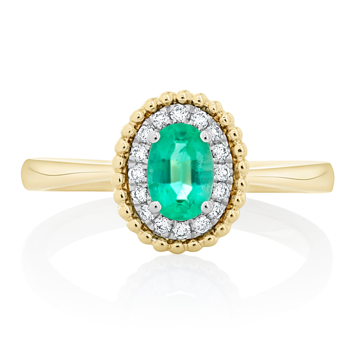 Oval Emerald and Diamond Ring Nicole Rose Fine Jewelry