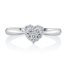 Load image into Gallery viewer, Small Cluster Of Love Diamond Heart Ring