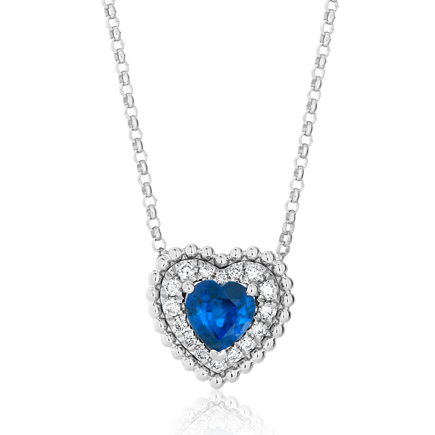 Diamond and Sapphire Heart Pendant
