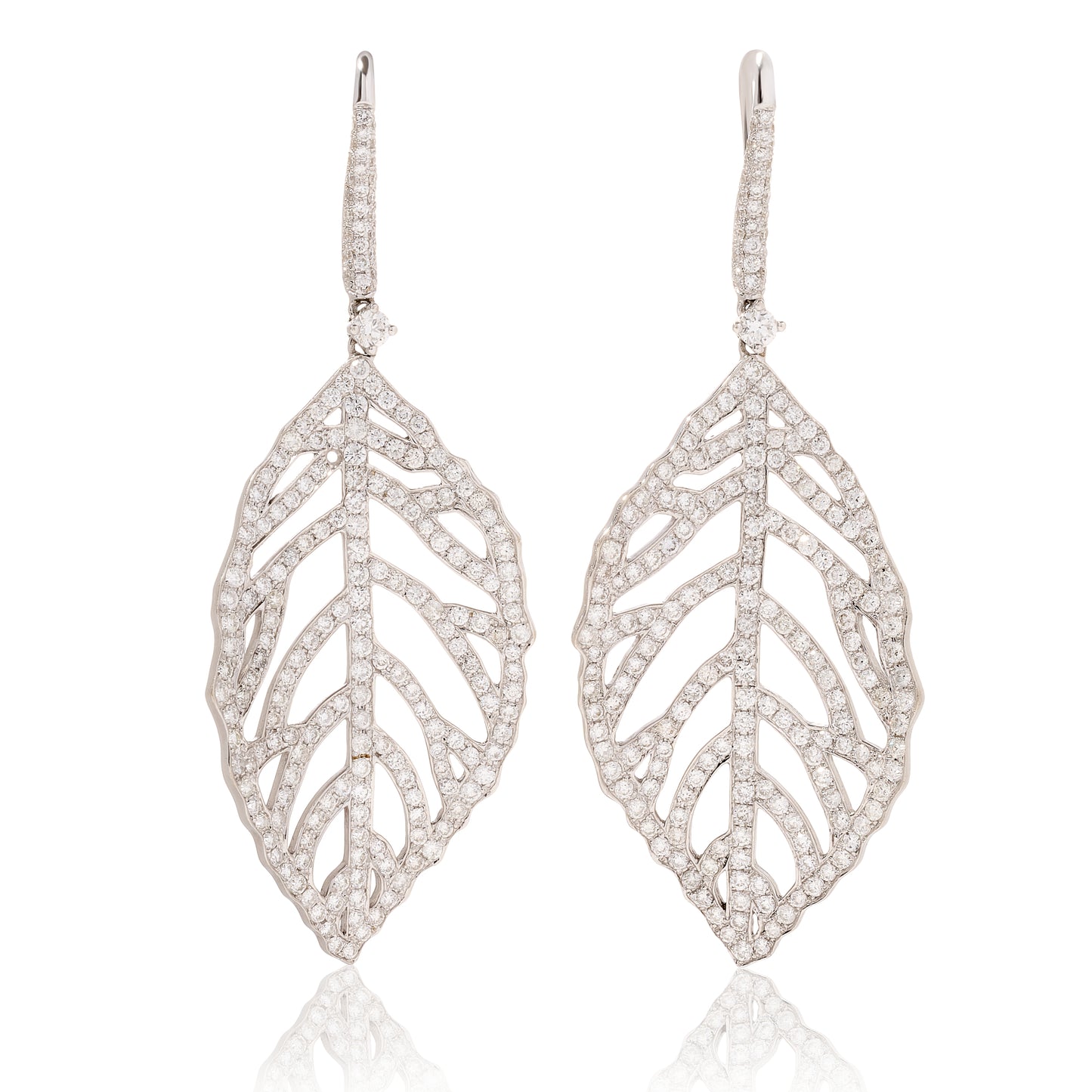 Diamond Leaf Earrings
