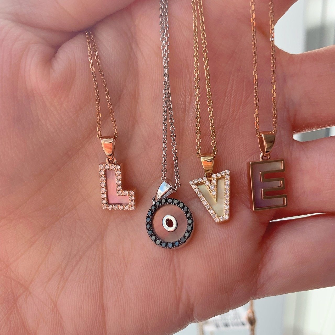Diamond Mother Of Pearl Letter